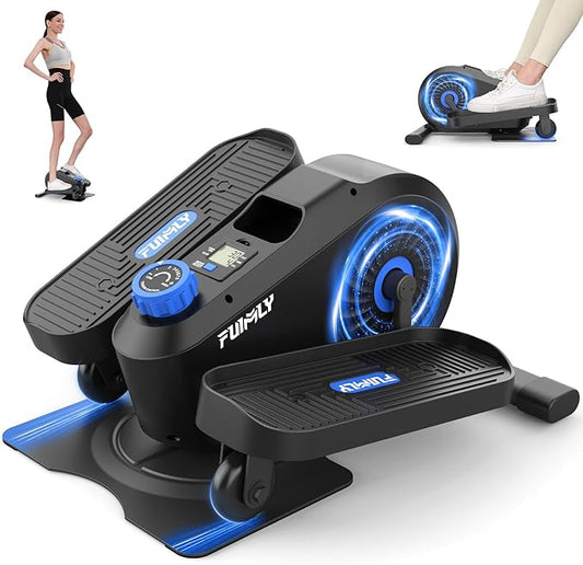FUNMILY Under Desk Elliptical, Under Desk Bike Pedal Exerciser, Fully Assembled Leg Exerciser 2 in 1 Seated Standing Elliptical, Ultra-Quiet Mini Elliptical Machines for Home Office Use