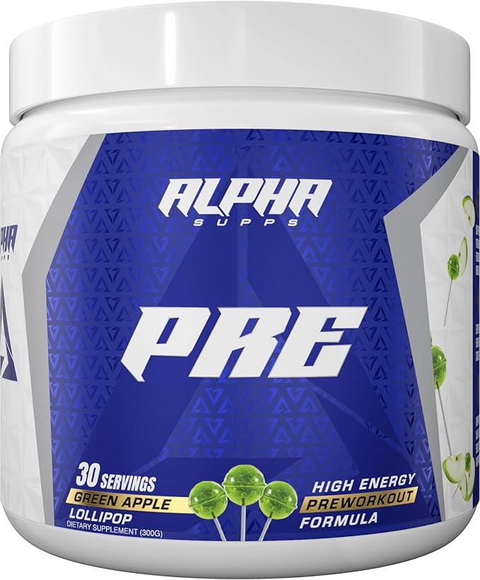 Pre, Pre-Workout Powder for Men & Women, Back to Basics Preworkout Formula for Fitness & Gym Training Athletes - Boost Energy, Focus & Performance (30 Servings, Green Apple)