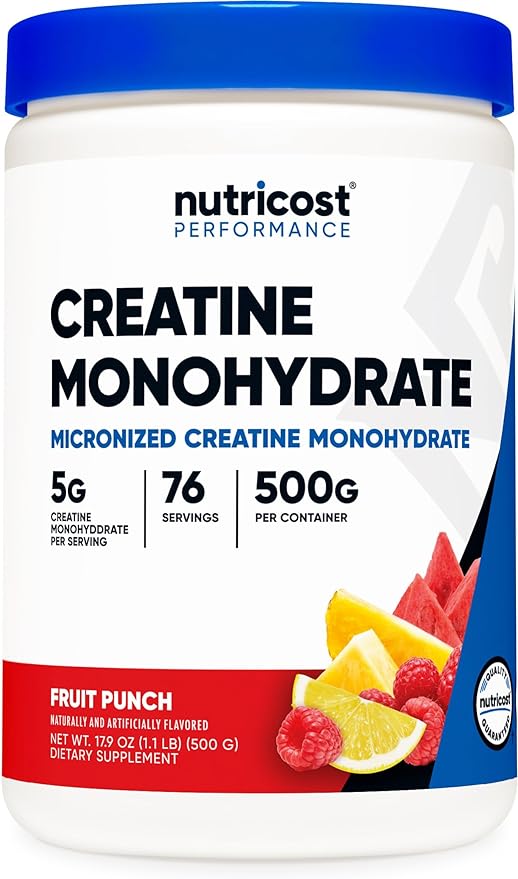 Nutricost Creatine Monohydrate Powder (Fruit Punch 500 Gram)