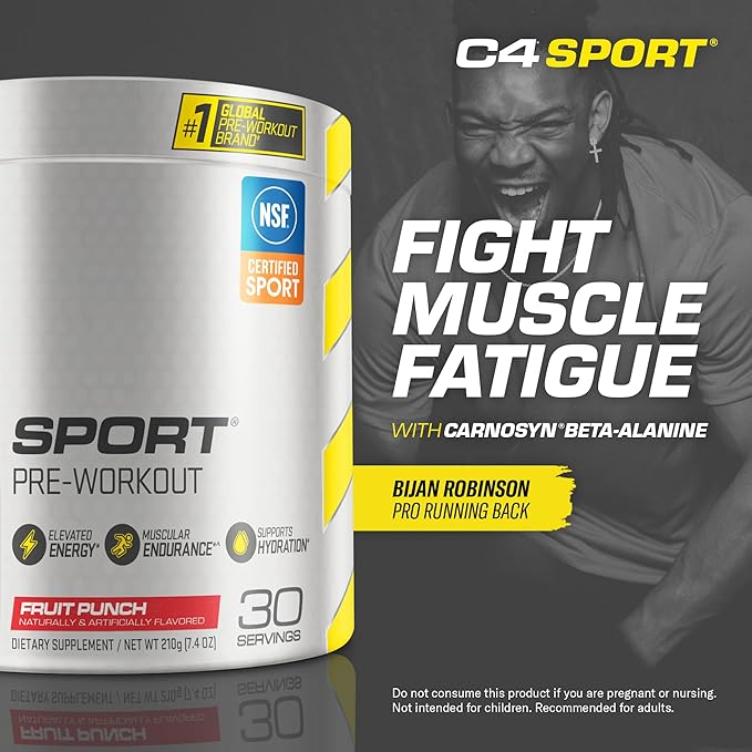 Cellucor C4 Sport Pre Workout Powder Fruit Punch - NSF Certified for Sport | 30 Servings, Packaging May Vary. (Pack of 2)