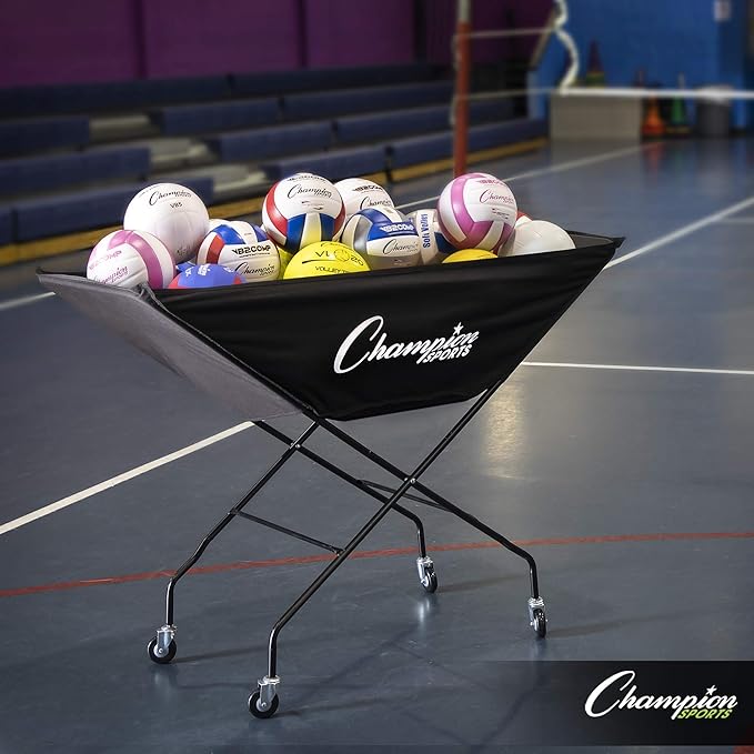 Champion Sports Volleyball Cart with Wheels 24 Balls