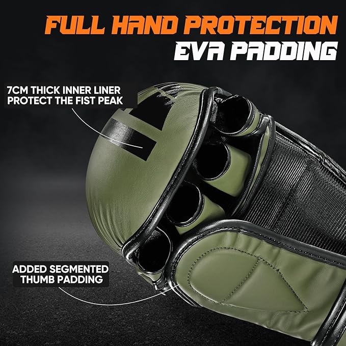 MMA Gloves Open Palm Sparring & Grappling Mitts,Martial Arts for Men & Women,Combat Sports,MMA, Boxing, Muay Thai, Kickboxing
