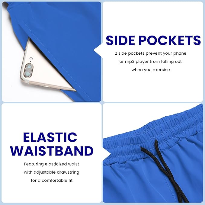 COOFANDY Men's 2 Pack Gym Workout Shorts 7 Inch Quick Dry Athletic Shorts Lightweight Running Shorts with Pockets