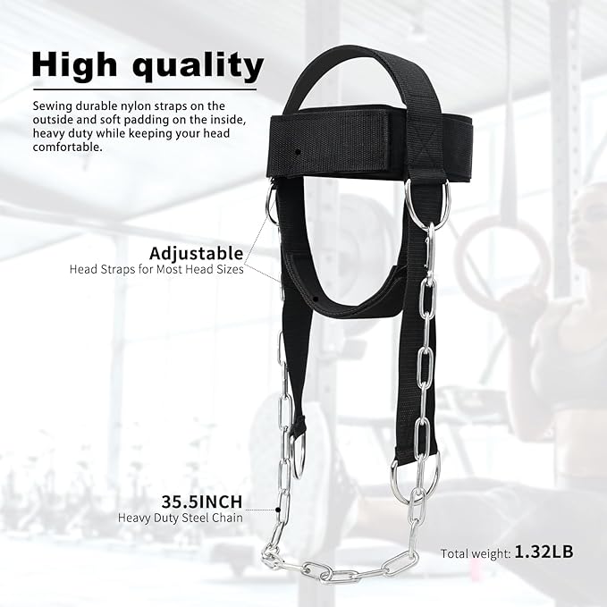 Neck Harness for Weight Lifting: Neck Exerciser Strengthener