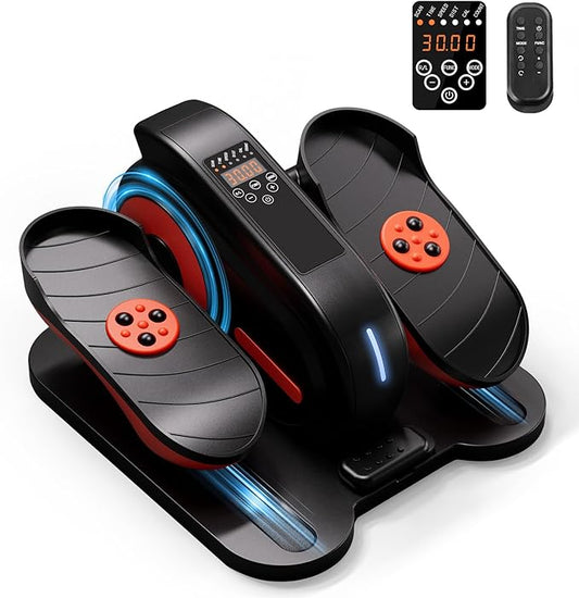 GORISE Under Desk Elliptical Machine, Portable Ellipse Leg Exerciser as Seen on Tv for Seniors, Fully Assembled Seated Pedal Exerciser with Remote, Manual & Auto Mode for Home Office