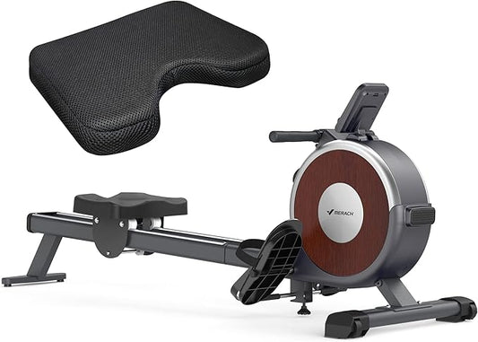 MERACH Rowing Machine & Seat Cushion, Magnetic Rower Machine for Home, 16 Levels of Quiet Resistance, Dual Slide Rail with Max 350lb Weight Capacity