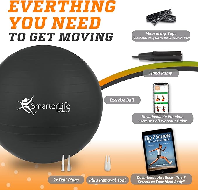 SmarterLife Workout Exercise Ball for Fitness