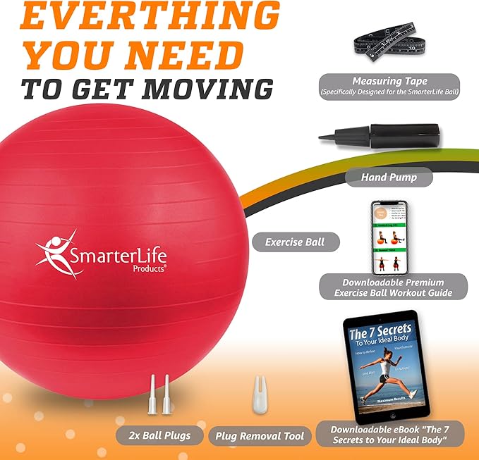 SmarterLife Workout Exercise Ball for Fitness