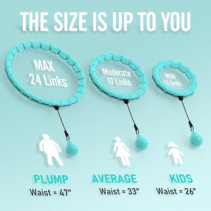JKSHMYT Smart Weighted Fit Hoop Plus Size Circle-2 in 1 Infinity 24 Links