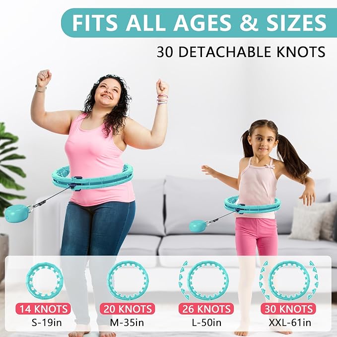 U1-28/30 Knots, Magnetic Lock Smart Weighted Hula Hoop