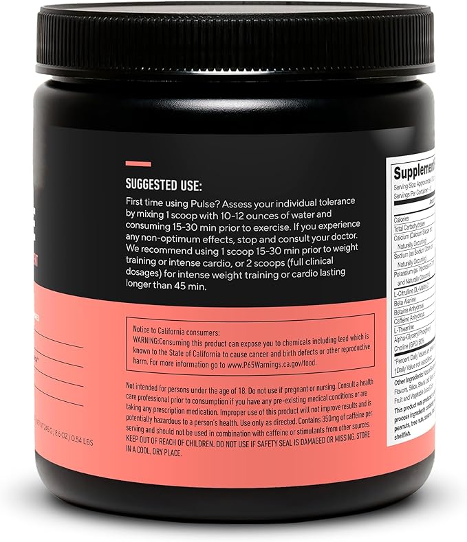 LEGION- All Natural Nitric Oxide Preworkout Drink to Boost Energy, Creatine Free, Naturally Sweetened, Beta Alanine, Citrulline, Alpha GPC (Fruit Punch 10 Servings)