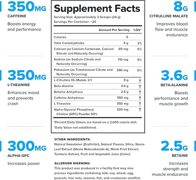 LEGION- All Natural Nitric Oxide Preworkout Drink to Boost Energy, Creatine Free, Naturally Sweetened, Beta Alanine, Citrulline, Alpha GPC (Blood Orange)
