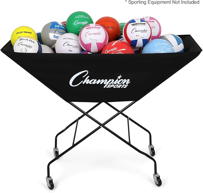 Champion Sports Volleyball Cart with Wheels 24 Balls