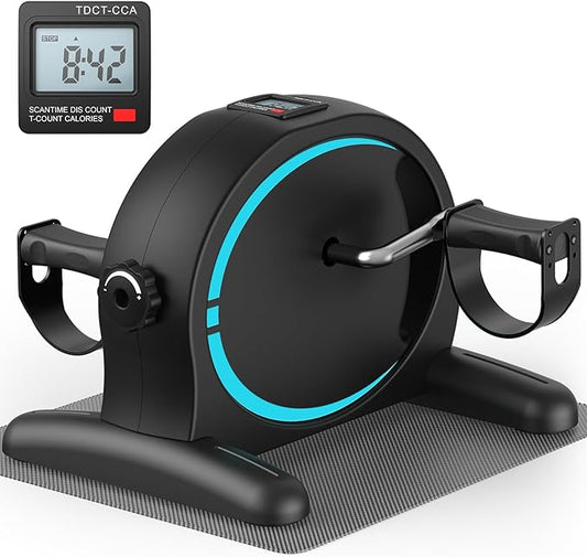 FEIERDUN Mini Exercise Bike, Under Desk Bike Pedal Exerciser for Arm/Leg Exercise