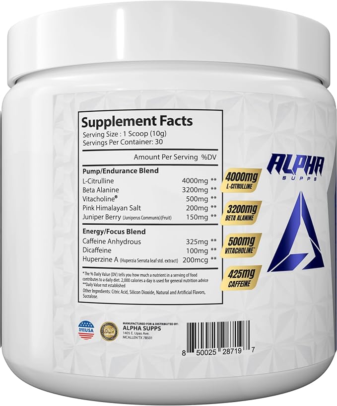 Pre, Pre-Workout Powder for Men & Women, Back to Basics Preworkout Formula for Fitness & Gym Training Athletes - Boost Energy, Focus & Performance (30 Servings, Peach Rings)