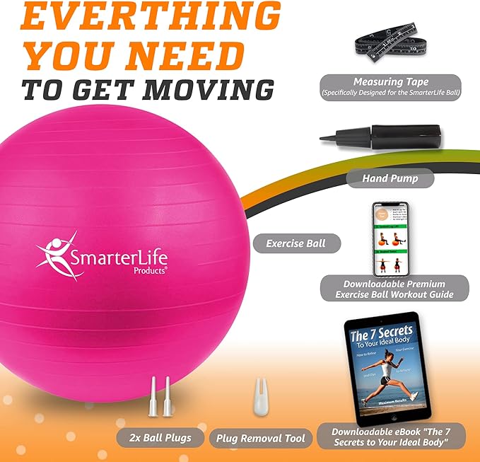 SmarterLife Workout Exercise Ball for Fitness