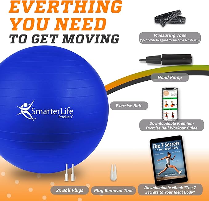 SmarterLife Workout Exercise Ball for Fitness