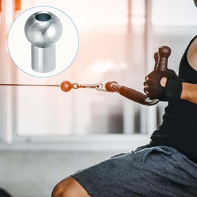 PATIKIL Cable Ball Stopper, 5pcs Gym Machine Accessories for 5mm Cable Fitness Equipment Wire Rope Port Joint Replacement Parts for Home Gym Machine, Silver