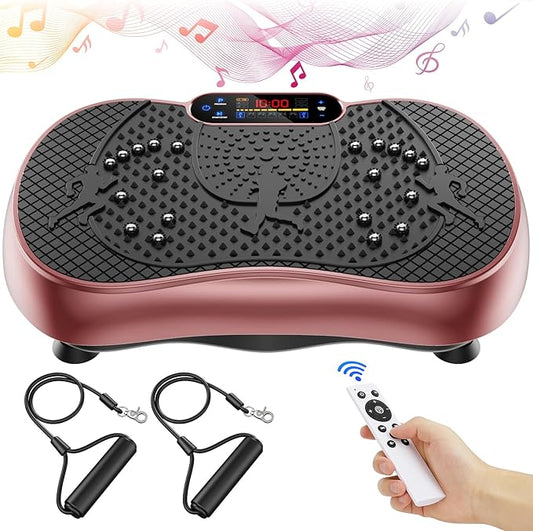 Vibration Plate Exercise Machine, 180 Speed Levels Vibration Plate for Lymphatic Drainage, Whole Body Workout Vibrating Fitness Platform, Effective for Weight Loss, Shaping, Toning & Wellness