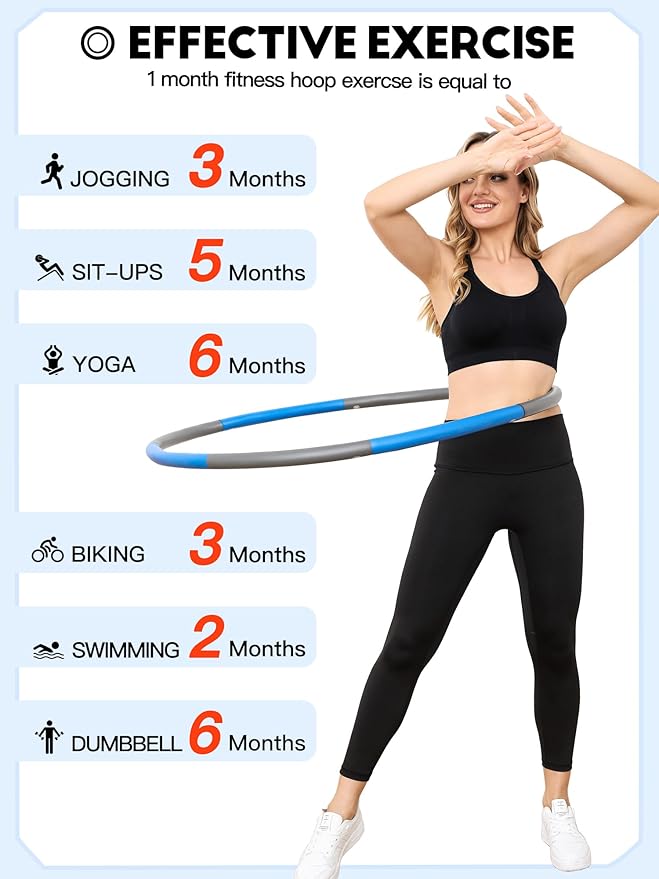 Weighted Exercise Hoop for Adults 2.2lb Detachable