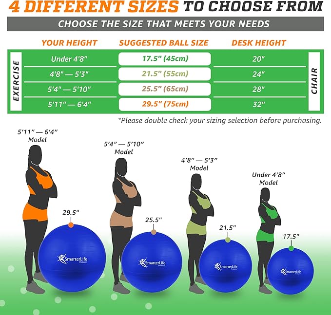 SmarterLife Workout Exercise Ball for Fitness