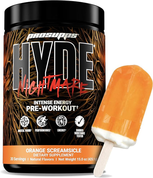 PROSUPPS Mr. Hyde Nightmare Pre Workout Powder with Caffeine & Beta Alanine - Preworkout for Intense Energy, Mental Focus & Performance - Gym & Fitness Supplements (Orange Creamsicle, 30 Servings)