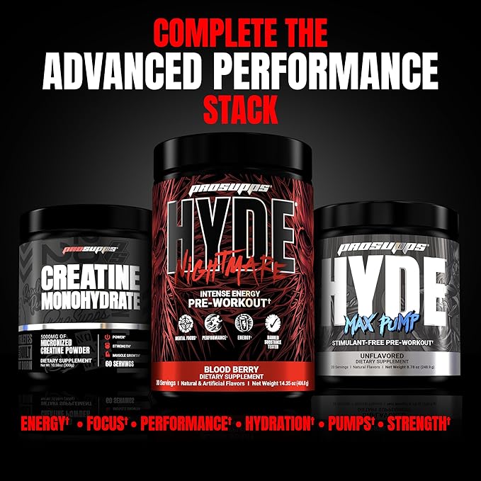PROSUPPS Mr. Hyde Nightmare Pre Workout Powder with Caffeine & Beta Alanine - Preworkout for Intense Energy, Mental Focus & Performance - Gym & Fitness Supplements (Orange Creamsicle, 30 Servings)