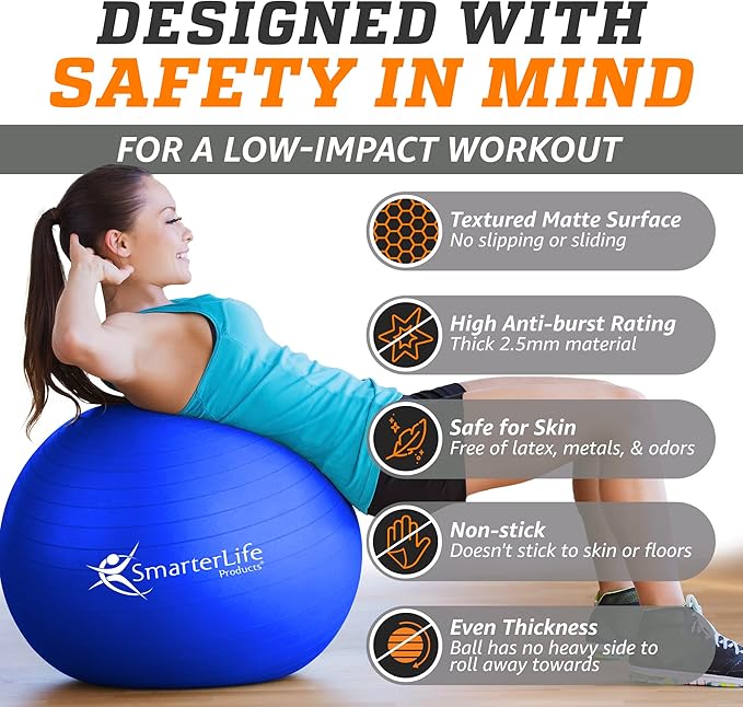 SmarterLife Workout Exercise Ball for Fitness