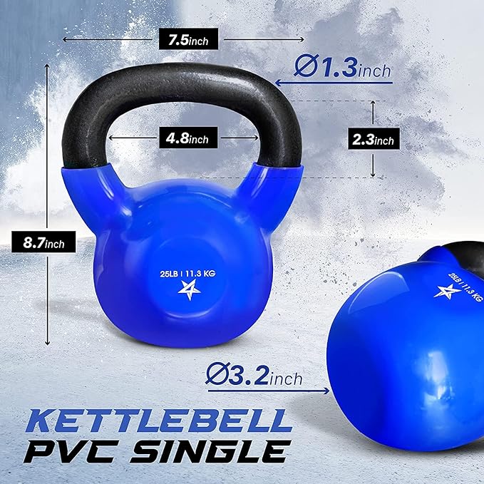Yes4All 5-65lbs Kettlebells Vinyl Coated Cast Iron