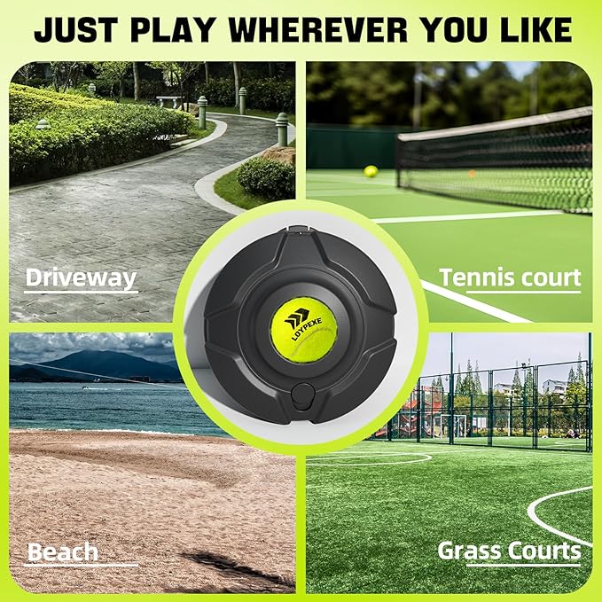 Tennis Practice Rebounder Tennis Trainer Set with String 3 Replacement