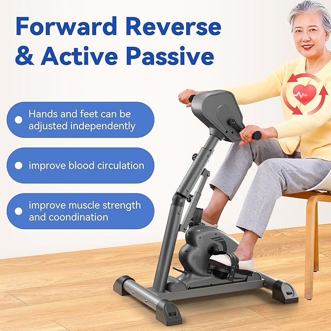 Legs Arms Electric Exercise Bike Active Passive Knee Pedal Trainer Physical Therapy Assisted Rehabilitation Home Fitness Equipment for Seniors