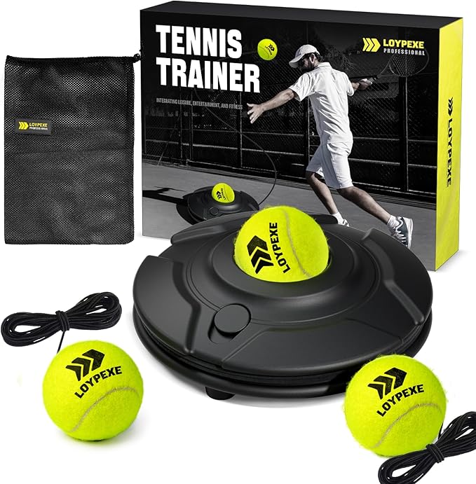 Tennis Practice Rebounder Tennis Trainer Set with String 3 Replacement