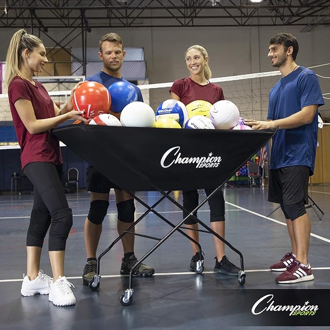Champion Sports Volleyball Cart with Wheels 24 Balls