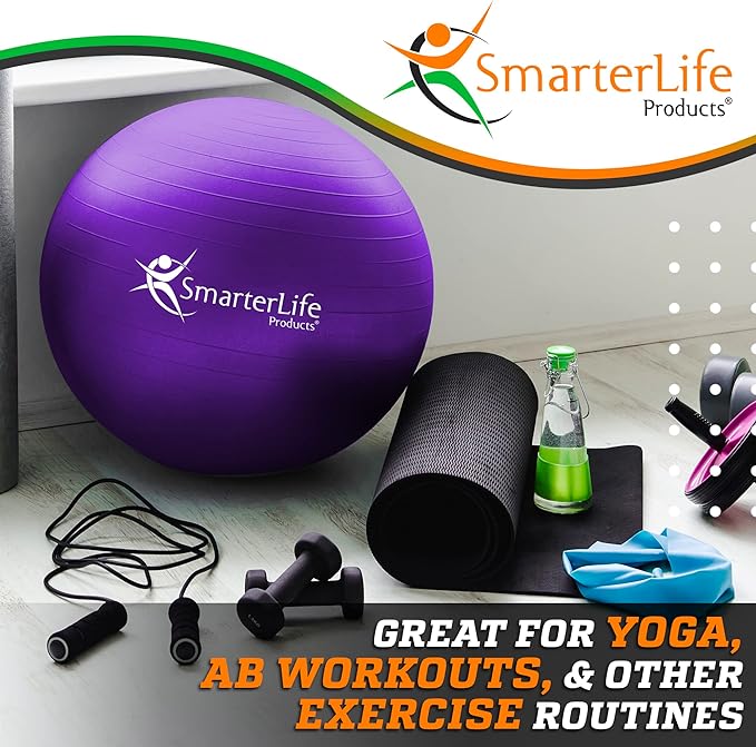 SmarterLife Workout Exercise Ball for Fitness