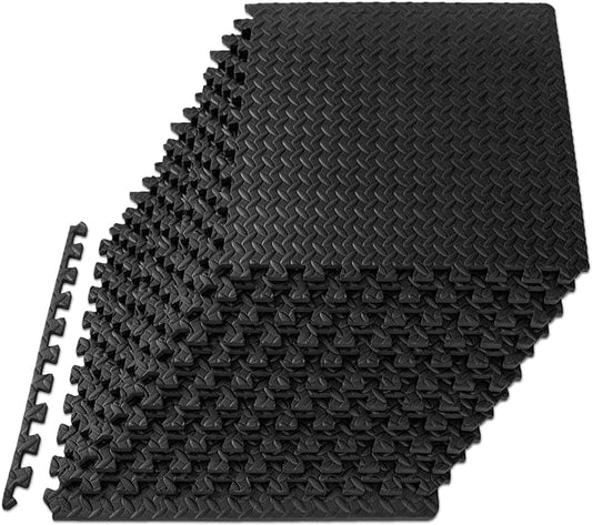 ProsourceFit Puzzle Exercise Mat ½ in 24 in 24 in 144 Sq 36 Tiles