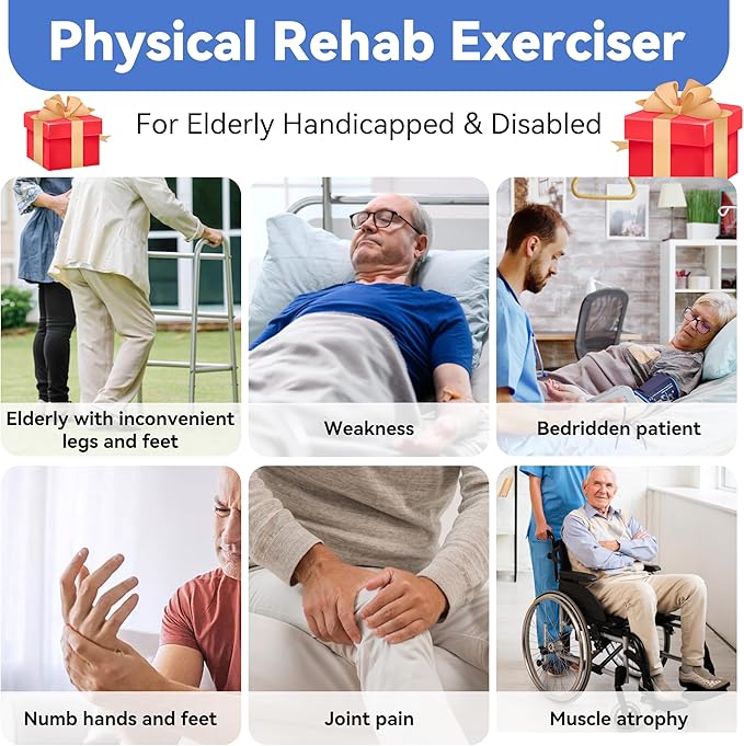 Legs Arms Electric Exercise Bike Active Passive Knee Pedal Trainer Physical Therapy Assisted Rehabilitation Home Fitness Equipment for Seniors