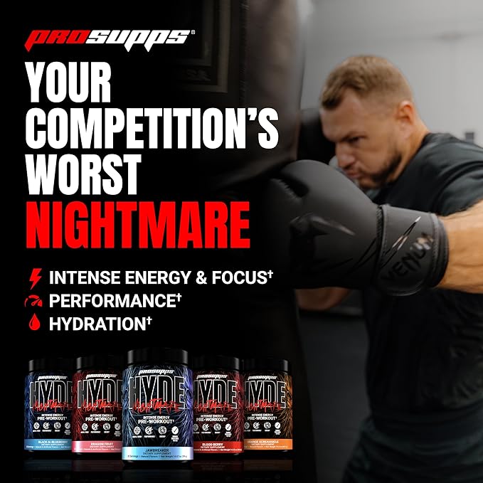 PROSUPPS Mr. Hyde Nightmare Pre Workout Powder with Caffeine & Beta Alanine - Preworkout for Intense Energy, Mental Focus & Performance - Gym & Fitness Supplements (Orange Creamsicle, 30 Servings)