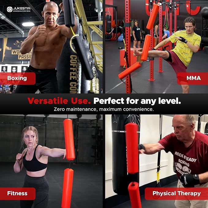 Jukestir® Punching Bag with Dynamic Motion, Better Footwork Than Double End Bag, Speed Bags for Boxing, More Agility Than Heavy Bag, Reflex Bag Boxing, Great MMA Workout at Home, Used by Pros