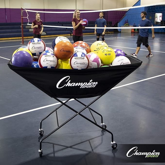 Champion Sports Volleyball Cart with Wheels 24 Balls