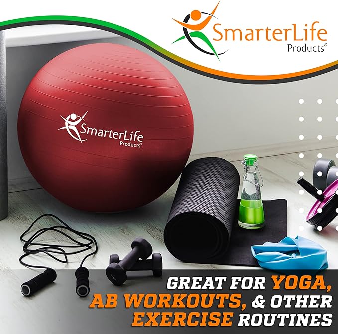 SmarterLife Workout Exercise Ball for Fitness