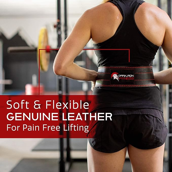 Dark Iron Fitness Weight Lifting Belt for Men 100% Leather 600 Lbs