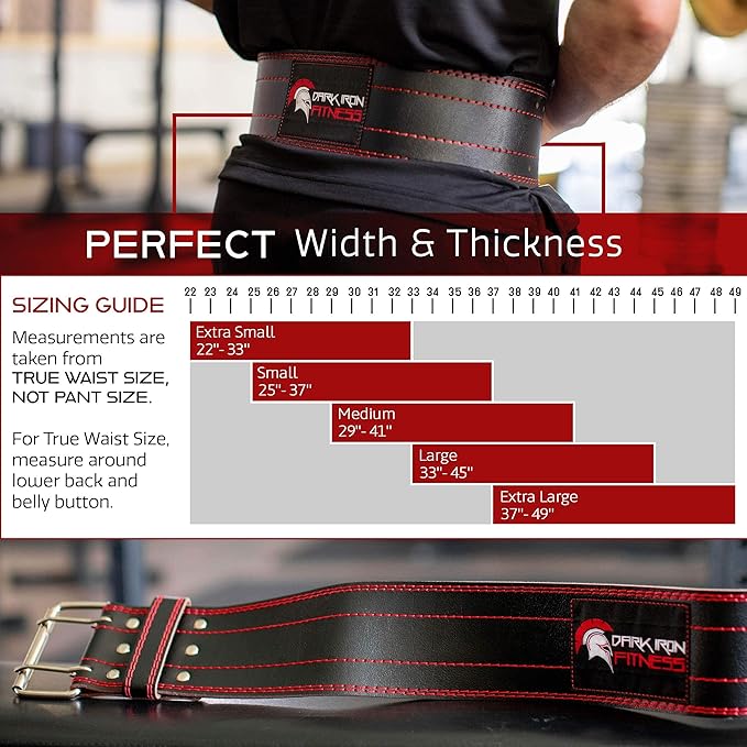 Dark Iron Fitness Weight Lifting Belt for Men 100% Leather 600 Lbs