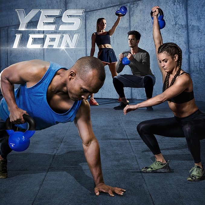 Yes4All 5-65lbs Kettlebells Vinyl Coated Cast Iron
