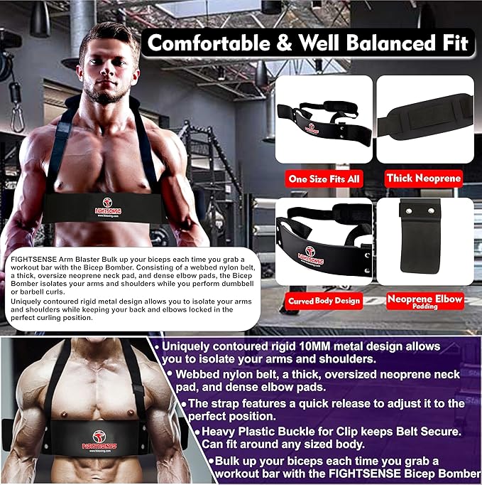 FIGHTSENSE Arm Blaster Biceps Curl Triceps Muscle Isolator
