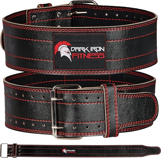 Dark Iron Fitness Weight Lifting Belt for Men 100% Leather 600 Lbs